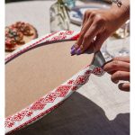 Realhomes Merry Christmas Kanaviçe Görünümlü Geyikler Dijital Baskılı Modern 2'li Yuvarlak Servis Altlığı - Supla Realhomes