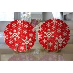 - Supla2li-3031-Gorsel2 - Realhomes Realhomes Beyaz Kar Taneleri Motifli Dijital Baskılı Modern 2'li Yuvarlak Servis Altlığı - Supla Realhomes