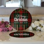 - Supla2li-3036-Gorsel3 - Realhomes  Realhomes Ekose Zeminde Merry Christmas Dijital Baskılı Modern 2'li Yuvarlak Servis Altlığı - Supla Realhomes