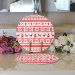 - Supla2li-3044-Gorsel3 - Realhomes Realhomes Ekose Dokuma Desenli Yılbaşı Temalı Modern 2'li Yuvarlak Servis Altlığı - Supla Realhomes