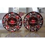 - Supla2li-3045-Gorsel2 - Realhomes Realhomes Ekose Merry Christmas Desenli Dijital Baskılı Modern 2'li Yuvarlak Servis Altlığı - Supla Realhomes