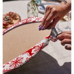 Realhomes Geometrik Yılbaşı Geyikleri Dijital Baskılı Modern 2'li Yuvarlak Servis Altlığı - Supla Realhomes