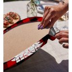 Realhomes Siyah Kırmızı Ekose Desenli Yılbaşı Temalı Modern 2'li Yuvarlak Servis Altlığı - Supla Realhomes