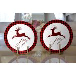 - Supla2li-3060-Gorsel2 - Realhomes  Realhomes Joy Ekose Geyik Desenli Modern 2'li Yuvarlak Servis Altlığı - Supla Realhomes