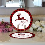 - Supla2li-3060-Gorsel3 - Realhomes  Realhomes Joy Ekose Geyik Desenli Modern 2'li Yuvarlak Servis Altlığı - Supla Realhomes