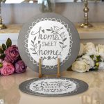 Realhomes Home Sweet Home Dijital Baskılı Modern 2'li Yuvarlak Servis Altlığı - Supla Realhomes
