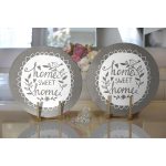 Realhomes Home Sweet Home Dijital Baskılı Modern 2'li Yuvarlak Servis Altlığı - Supla Realhomes