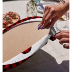 Realhomes Modern Ekose Geyik Desenli Dijital Baskılı 2'li Yuvarlak Servis Altlığı - Supla Realhomes