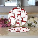 Realhomes Özel Tasarımlı Dijital Baskılı Modern 2'li Yuvarlak Servis Altlığı - Supla Realhomes