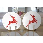 Realhomes Özel Tasarımlı Dijital Baskılı Modern 2'li Yuvarlak Servis Altlığı - Supla Realhomes