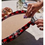 Realhomes Siyah Beyaz Ekose Desenli Altın Yaldızlı Modern 2'li Yuvarlak Servis Altlığı - Supla Realhomes