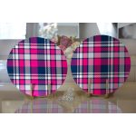 - Supla2li-3077-Gorsel2 - Realhomes Realhomes Pembe Lacivert Ekose Desenli Modern 2'li Yuvarlak Servis Altlığı - Supla Realhomes