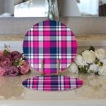 - Supla2li-3077-Gorsel3 - Realhomes Realhomes Pembe Lacivert Ekose Desenli Modern 2'li Yuvarlak Servis Altlığı - Supla Realhomes