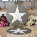 - Supla2li-308-Gorsel1 - Realhomes Realhomes Modern Yıldız Desen Dijital Baskılı Kılı 2'li Yuvarlak Servis Altlığı - Supla Realhomes