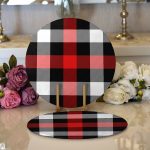 - Supla2li-3080-Gorsel1 - Realhomes Realhomes Siyah Kırmızı Beyaz Ekose Desenli Modern 2'li Yuvarlak Servis Altlığı - Supla Realhomes