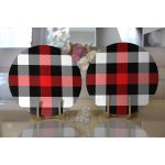 - Supla2li-3080-Gorsel2 - Realhomes Realhomes Siyah Kırmızı Beyaz Ekose Desenli Modern 2'li Yuvarlak Servis Altlığı - Supla Realhomes