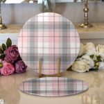 - Supla2li-3081-Gorsel1 - Realhomes Realhomes Pembe Gri Ekose Desenli Modern 2'li Yuvarlak Servis Altlığı - Supla Realhomes