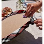 Realhomes Kırmızı Siyah Çapraz Ekose Desenli Modern 2'li Yuvarlak Servis Altlığı - Supla Realhomes