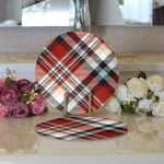 - Supla2li-3085-Gorsel3 - Realhomes Realhomes Kırmızı Siyah Beyaz Ekose Desenli Modern 2'li Yuvarlak Servis Altlığı - Supla Realhomes