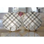 - Supla2li-3087-Gorsel2 - Realhomes Realhomes Gri Krem Ekose Desenli Dijital Baskılı Modern 2'li Yuvarlak Servis Altlığı - Supla Realhomes