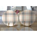 Realhomes Krem Renkte Ekose Desenli Modern 2'li Yuvarlak Servis Altlığı - Supla Realhomes