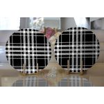 - Supla2li-3090-Gorsel2 - Realhomes Realhomes Siyah Beyaz Ekose Desenli Modern 2'li Yuvarlak Servis Altlığı - Supla Realhomes