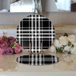 - Supla2li-3090-Gorsel3 - Realhomes Realhomes Siyah Beyaz Ekose Desenli Modern 2'li Yuvarlak Servis Altlığı - Supla Realhomes