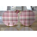 Realhomes Gri Zeminli Ekose Desenli Modern 2'li Yuvarlak Servis Altlığı - Supla Realhomes