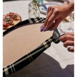 Realhomes Siyah Zeminli Ekose Desenli Dijital Baskılı Modern 2'li Yuvarlak Servis Altlığı - Supla Realhomes