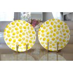 Realhomes Limon Desenli 3D Dijital Baskılı Modern 2'li Yuvarlak Servis Altlığı - Supla Realhomes