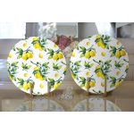 - Supla2li-3099-Gorsel2 - Realhomes  Realhomes Beyaz Zeminde Limon Desenli 3D Modern 2'li Yuvarlak Servis Altlığı - Supla Realhomes