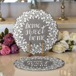 Realhomes Home Sweet Home Dijital Baskılı Modern 2'li Yuvarlak Servis Altlığı - Supla Realhomes