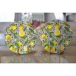 - Supla2li-3102-Gorsel2 - Realhomes Realhomes Geometrik ve Limon Desenli 3D Dijital Baskılı Modern 2'li Yuvarlak Servis Altlığı - Supla Realhomes