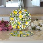 - Supla2li-3102-Gorsel3 - Realhomes Realhomes Geometrik ve Limon Desenli 3D Dijital Baskılı Modern 2'li Yuvarlak Servis Altlığı - Supla Realhomes