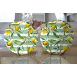 - Supla2li-3104-Gorsel2 - Realhomes  Realhomes Yeşil Çizgili Limon Desenli Dijital Baskılı Modern 2'li Yuvarlak Servis Altlığı - Supla Realhomes