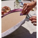 Realhomes Mürdüm Beyaz Altın Desenli Modern 2'li Yuvarlak Servis Altlığı - Supla Realhomes