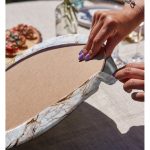 Realhomes Beyaz Mermer Desenli Dijital Baskılı Modern 2'li Yuvarlak Servis Altlığı - Supla Realhomes