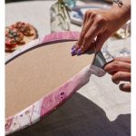 Realhomes Pembe Beyaz Mermer Desenli Dijital Baskılı Modern 2'li Yuvarlak Servis Altlığı - Supla Realhomes