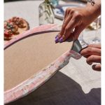 Realhomes Palmiye Desenli Mermer Zeminli Modern 2'li Yuvarlak Servis Altlığı - Supla Realhomes