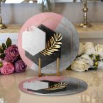 - Supla2li-3135-Gorsel1 - Realhomes Realhomes Modern 3D Mermer Temalı Dijital Baskılı 2'li Yuvarlak Servis Altlığı - Supla Realhomes