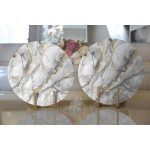 Realhomes Modern Mermer Desenli Dijital Baskılı 2'li Yuvarlak Servis Altlığı - Supla Realhomes