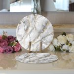 Realhomes Modern Mermer Desenli Dijital Baskılı 2'li Yuvarlak Servis Altlığı - Supla Realhomes