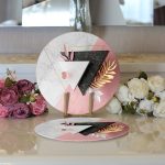 - Supla2li-3138-Gorsel3 - Realhomes Realhomes Modern Üçgen Mermer Desenli 3D Dijital Baskılı 2'li Yuvarlak Servis Altlığı - Supla Realhomes