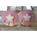 - Supla2li-3139-Gorsel2 - Realhomes Realhomes Modern Pembe Zeminli 3D Yıldız Desenli 2'li Yuvarlak Servis Altlığı - Supla Realhomes