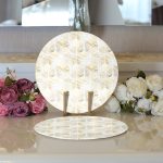 Realhomes Geometrik Mermer Zeminli Modern 2'li Yuvarlak Servis Altlığı - Supla Realhomes