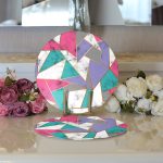 Realhomes Geometrik Şekilli Mermer Dijital Baskılı Modern 2'li Yuvarlak Servis Altlığı - Supla Realhomes