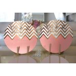 Realhomes Gold ve Pembe Renkli Mermer Desenli Modern 2'li Yuvarlak Servis Altlığı - Supla Realhomes