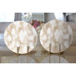 Realhomes Mermer Zeminli Modern Tasarım 2'li Yuvarlak Servis Altlığı - Supla Realhomes