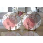 Realhomes Geometrik Mermer Desenli Dijital Baskılı Modern 2'li Yuvarlak Servis Altlığı - Supla Realhomes