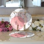 Realhomes Geometrik Mermer Desenli Dijital Baskılı Modern 2'li Yuvarlak Servis Altlığı - Supla Realhomes